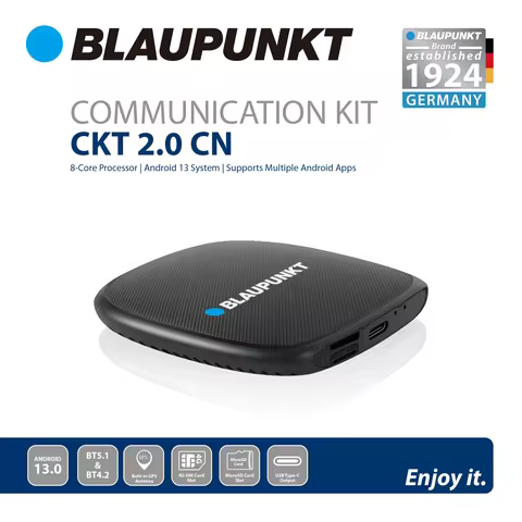 BLAUPUNKT CarPlay Ai Box Qualcomm 6115 8-Core CPU Android 13.0 Wireless CarPlay Android auto For OEM