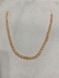 (可八達通付款）（送至順豐站）耀眼金色光澤 6mm 珍珠珊瑚橙金色頸鏈