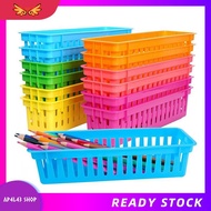 [ap4l43.] 12 Pack Pencil Organizer Basket Trays, Rainbow Colors Desk Storage for Kids, Classroom Sup