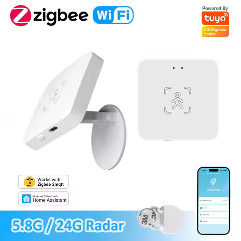 ZigBee Wifi MmWave Human Presence Motion Sensor With Luminance/Distance Detection 5.8G 24G Radar Det