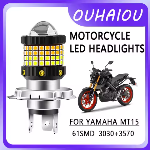 FOR YAMAHA MT15 Motorcycle led headlight headlight H4 yellow white dual color motorcycle headlight 1