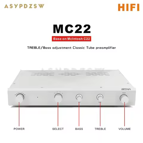 HIFI Classic MC22 ECC83 Tube preamplifier Base on McIntosh C22 With TREBLE/Bass adjustment