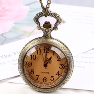 Versatile Fashion Quartz Watch Vintage Tawny Flip Pocket Watch Large Size Electronic Watch Students Men And Women Simple Necklace Pocket Watch