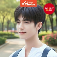 Natural Look Korean Style Short Wig for Men with Bangs, Pre Styled and Trendy