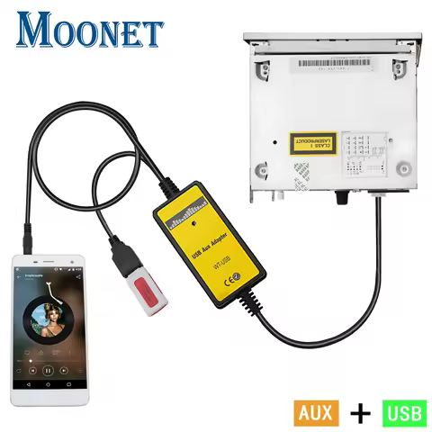 Moonet Car Audio USB AUX Adapter Auxiliary CD Changer for Audi Skoda Volkswagen Tiguan Touran T5 Gol