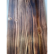 Shaved and burnt teak wood planks without nail holes H 1.5cm x W 7cm x P 45cm
