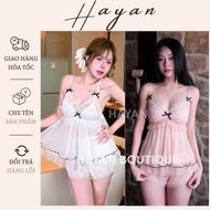 BN14 sexy 2s pajamas set with lace and bow with PADDING, figure-flattering silk pajamas for home wea