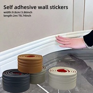 1 Roll 9.8cm X 2m Self-Adhesive Baseboard, Removable And Reusable Flexible Baseboard Trim, Suitable 