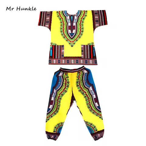 Mr Hunkle Fashion Design Dashiki Set African Printted Dashiki Dress and Pants for Women and Men