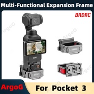 BRDRC QuickRelease Expansion Frame for DJI Osmo Pocket 3 MultiFunction Cold Shoe Adapter with Magnet