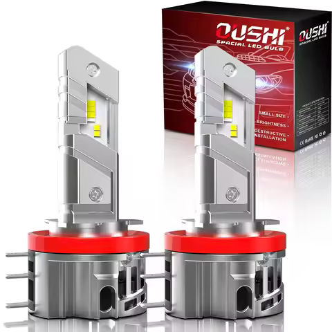 OUSHI 2pcs H15 Led Car Headlight Bulb Super Led 6000K White H15 Replacement Plug and Play DC 12V Can