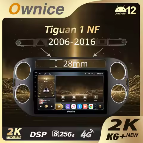 Ownice K6+ 2K for Volkswagen Tiguan 1 NF 2006 - 2016 8G+256G Carplay Android 12 Car Radio 2din 4G LT