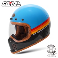 Gille Helmet AF10 CARBON SR-NEO RETRO Motorcycle Helmets Vintage Full Face Single Visor Free  Bag