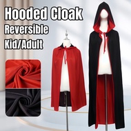 Kid & Adult Size Vampire Long Cape Halloween Vampire Cape Devil Demon Reversible Cloak