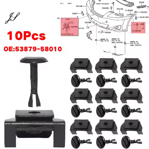 10X Car Front Fender Bumper Cover Clip 53879-28010 538790R010 For Toyota Lexus RAV4 Highlander IQ Ta