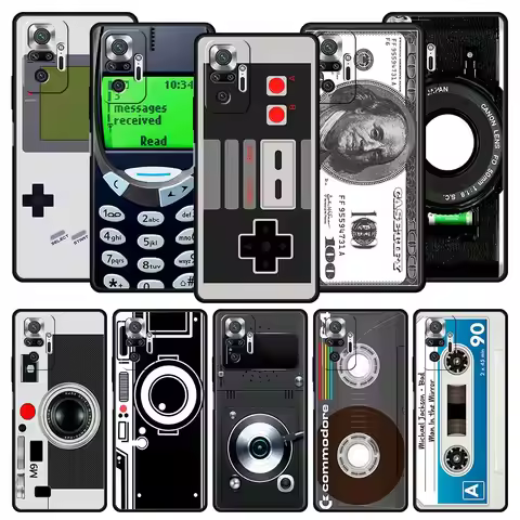 Vintage Tape Camera Gameboy Phone Case For Xiaomi Redmi Note 12 5G 11 10 Pro 9S 9 8 7 8T 10C 9C 9A 8