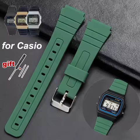 For Casio F91W W800H SGW400 F-91W F84 F105/108 A158/168 AE1200 Silicone Watch Strap Waterproof Band 