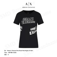 Armani Exchange เสื้อยืดคอกลม รุ่น Womens Password Print Round Neck Regular Fit Shirt Code: 3RYTBD Y