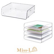 PAX-Transparent A4 Stackable Document Tray Table Organiser