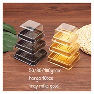 kK7 Tray emas mooncake pudding tutup mika plastik 50/80/100gram