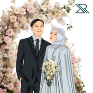 [SOFTFILE Only] Vector Art | Paired Face Illustration | Vector | Vector Gift | Wedding Gifts | Vecto