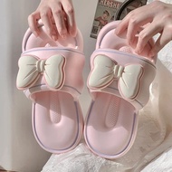 selipar getah wanita selipar pantai selipar wanita Bow Slippers for Women - Summer Outdoor Thick-Sol