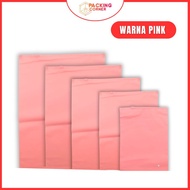 travel pouch plastik klip baju celana 25x35 ziplock kantong organizer - pink