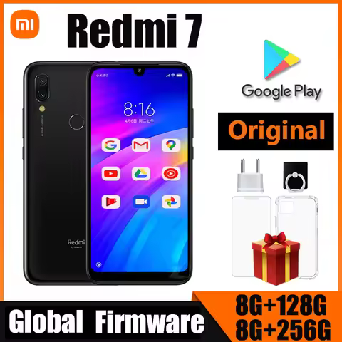 Xiaomi Redmi 7 Cellphone with Phone Case, Dual SIM Solt Cellphone Android Cell Phone Dual Camera use