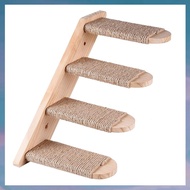 V7(XCTS) Cat Climbing Shelf Wall Mounted Four Step Cat Stairway with Scratching for Cats Perch Platf