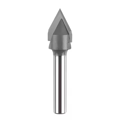 1PC V Bit end mill 3D Router Bits carbide steel V Shape Chamfer End Mills Woodworking router bit，60 
