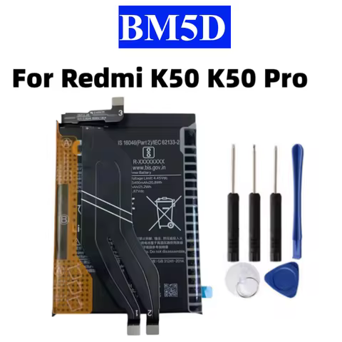 New BM5D Replacement Battery BM5D For Xiaomi Redmi K50 K50 Pro Batterie + Free Tools