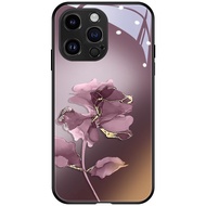 Dark Purple Ink Flower OPPO Phone Case Reno10/Reno9/Reno8ProA1pro/A97/A58 Glass Dark Purple Ink Flow