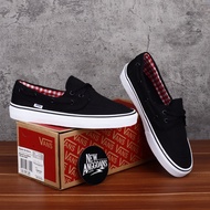 Sepatu Vans_Zapato Black White Hitam Putih Gingham Flanel Sneakers Pria Wanita