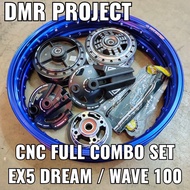 ALLOY RIM EX5 DREAM/WAVE100 CNC FULL SET 1.40X17 ( TAK SIAP PASANG ) HUB CNC DYNO PROJECT EX5 PITSTO