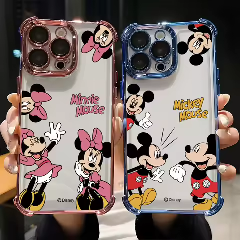 Cute Mickey Minnie Plating Phone Case For vivo Y39 Y29 V40 Y38 Y200i Y28 Y03 Y200 V50 V29e V27 Y17s 