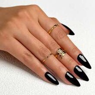 10 Pcs Handmade Press On Nail Set Almond-Shaped, Y2K Baddie-Style Press-On Nails, Featuring Red, Blu