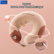 Ogawa Brown Bear Cartoon Neck Massager OG2618 Portable Cervical Spine Massage Machine Charging Multi