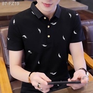 ▤❉Kemeja polo musim panas lelaki T-shirt lengan pendek lelaki kapas versi Korea baju belia trend baju t-shirt atasan lel