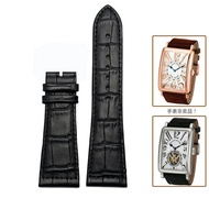 ☾卍 สร้อยข้อมือหนังแท้ 26 มม. 22 มม. 30 มม. สำหรับ Franck Muller FM6000H สายนาฬิกานาฬิกาข้อมืออุปกรณ์