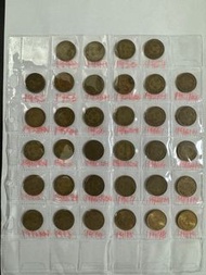 （男皇+英女皇共34枚大壹毫）香港硬幣 - 英皇佐治六世1948-51年和英女王伊利沙伯二世 1958-1979年大一毫 （不包1990年）Government of Hong Kong Coin -