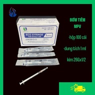 Box of 100 MPV syringes 1ml 25G 26G 13mm with meso needles