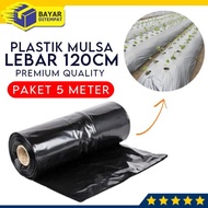 [Paket 5 Meter] Mulsa Plastik Hitam Perak Lebar 120cm
