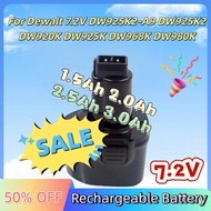 For Dewalt 7.2V 1.5Ah 2.0Ah 2.5Ah 3.0Ah Ni-Cd/NI-MH Rechargeable Battery for DW925K2-A9 DW925K2 Powe