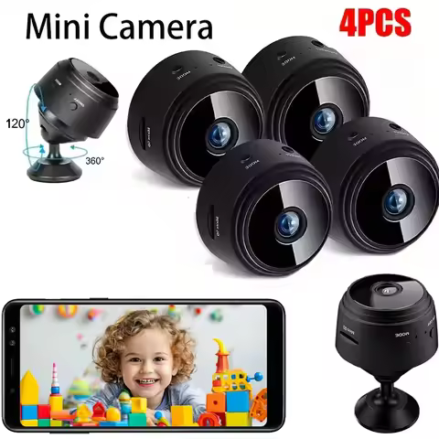 1/4PCS A9 Mini Nanny Cam Smart Home, Small Indoor Outdoor Camera with Remote View, Compatible with A