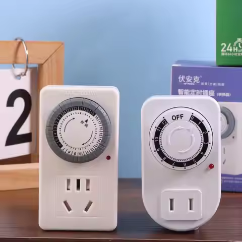 12/24 Hours Cyclic Timer Switch Kitchen Timer Outlet Loop Universal Timing Socket Mechanical Timer