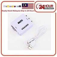 HD AV2VGA Video Converter Box VGA to AV RCA 3.5mm Audio Mini VGA2AV Video Converter HD 1080P VGA to 