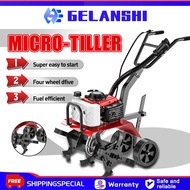 2-Stroke Mini Tiller 53cc Gasoline Powered Tiller Weeding Plowing Land Digging Heavy Duty Power Till