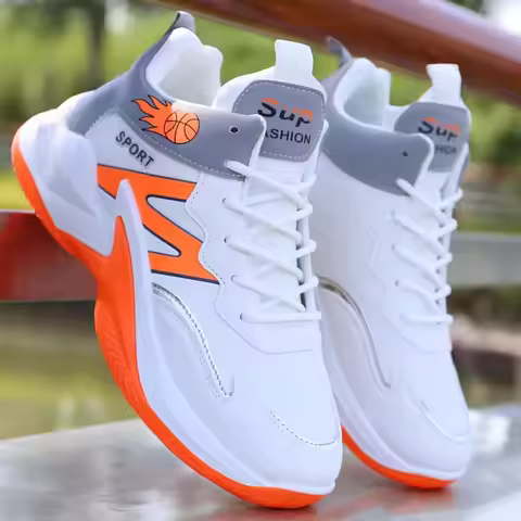 New High-top Basketball Shoes Men Outdoor Sneakers Men Wear Resistant Air Cushioning Baseball Shoes 