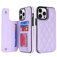 Lattice Card Stand Holder Case iPhone 13 Pro Max Leather Case iPhone 12 Pro Max iPhone 14 Pro Max Phone Cover 14plus mini 13mini 12mini