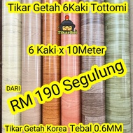 (10 Meter x 1.8Meter) TIKAR GETAH (Name: Tottomi) KOREA 6 KAKI HIGH QUALITY TEBAL 0.6MM Floormat Hig